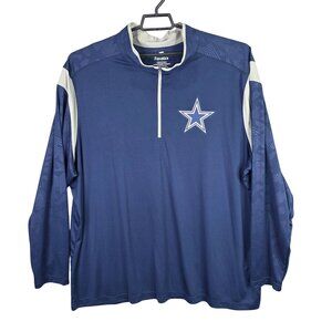Men Dallas Cowboys Fanatics Navy 1/4 Zip Pullover Shirt Long Sleeve Size 3XB
